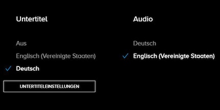 Seulement l’allemand et l’anglais dans le choix de l’audio et des sous-titres : c’est petit, de la part de Paramount
