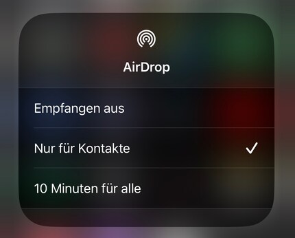 AirDrop lässt sich jetzt nur noch zehn Minuten «für alle» freigeben.
