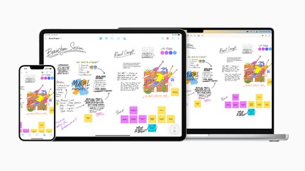 Freeform funktioniert für iPhone, iPad und Mac.