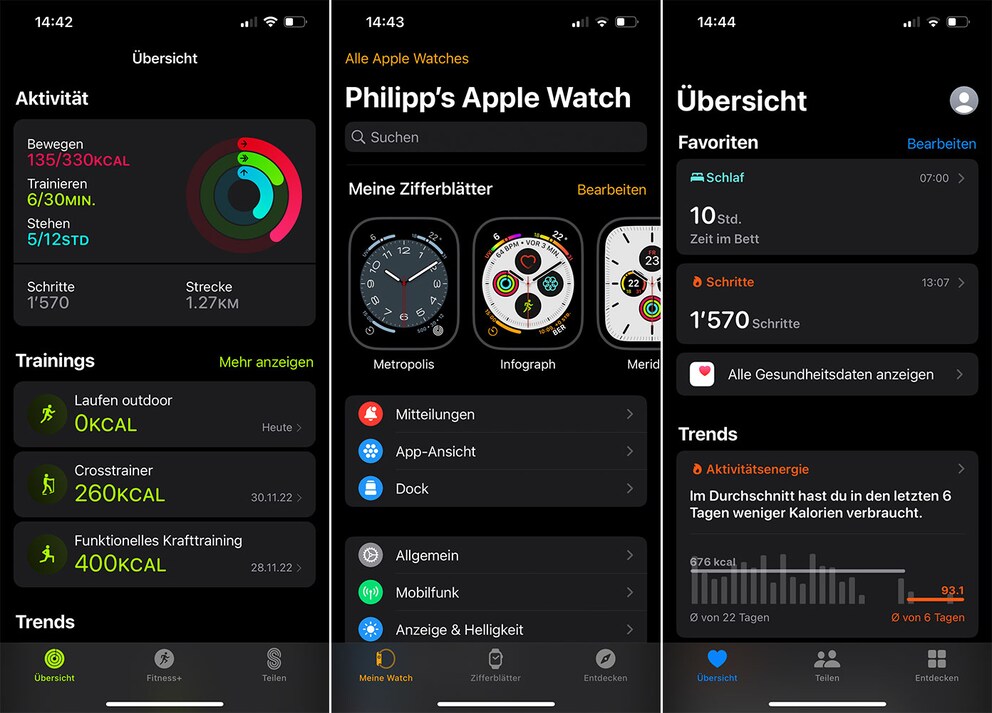 Für die Apple Watch sind drei Apps notwendig.