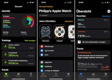 Per l'Apple Watch sono necessarie tre app.