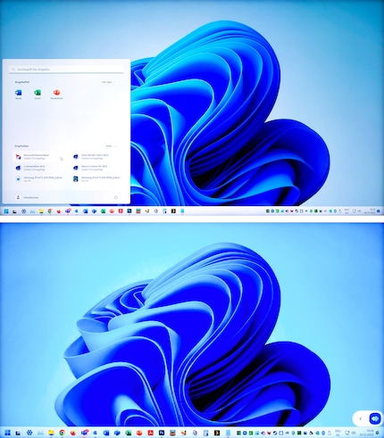 En haut, connexion avec le « bureau à distance » de Windows, en bas, avec « Easy Connection to Screen ». Les deux avec une résolution de 1080p, mais pas avec la même mise à l’échelle (ne peut être changée).