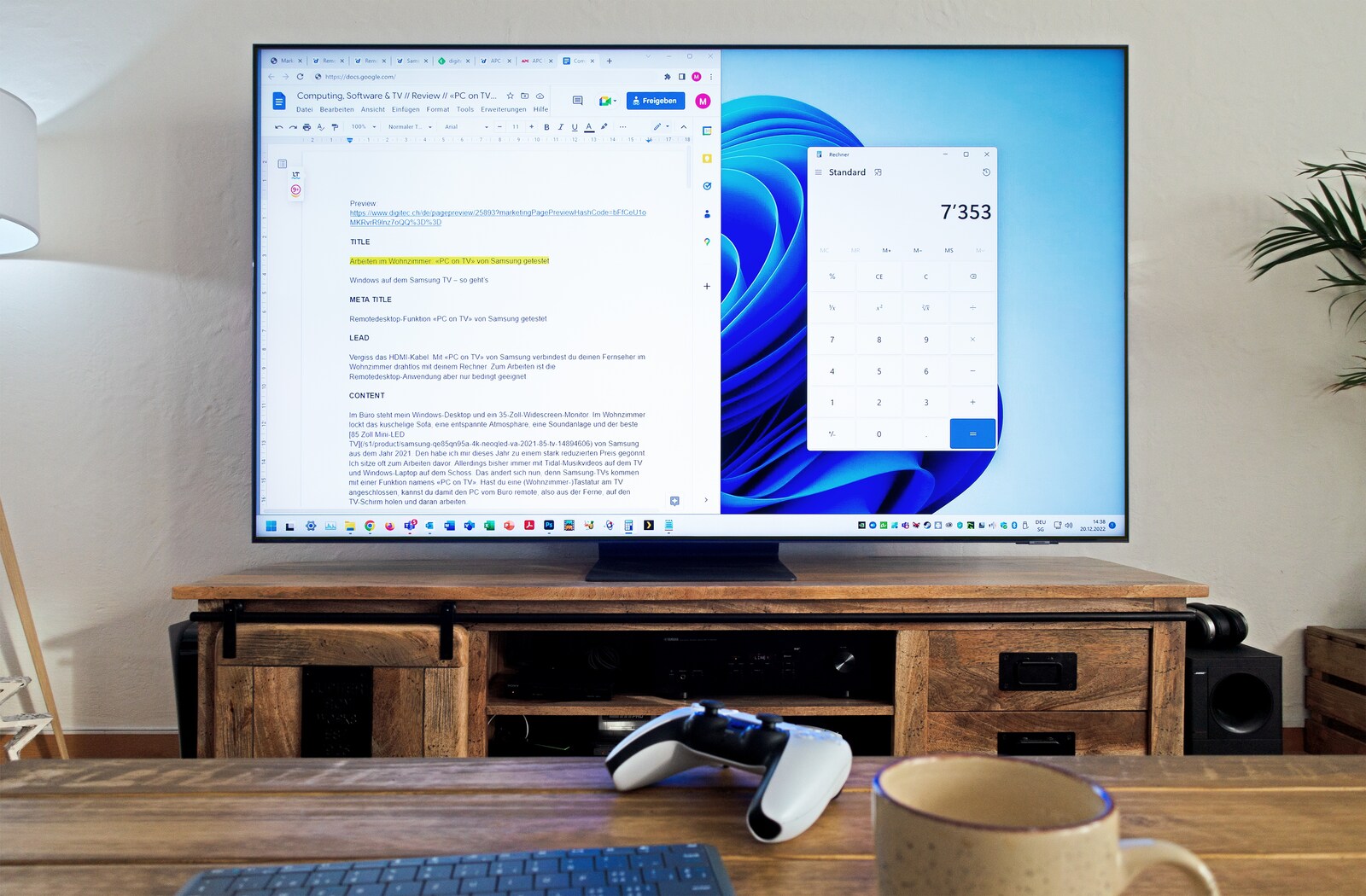 Working in the living room "PC on TV" from Samsung tested digitec