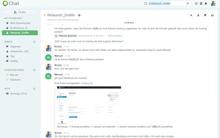 Buona soluzione: Synology Chat è strutturata in modo chiaro.