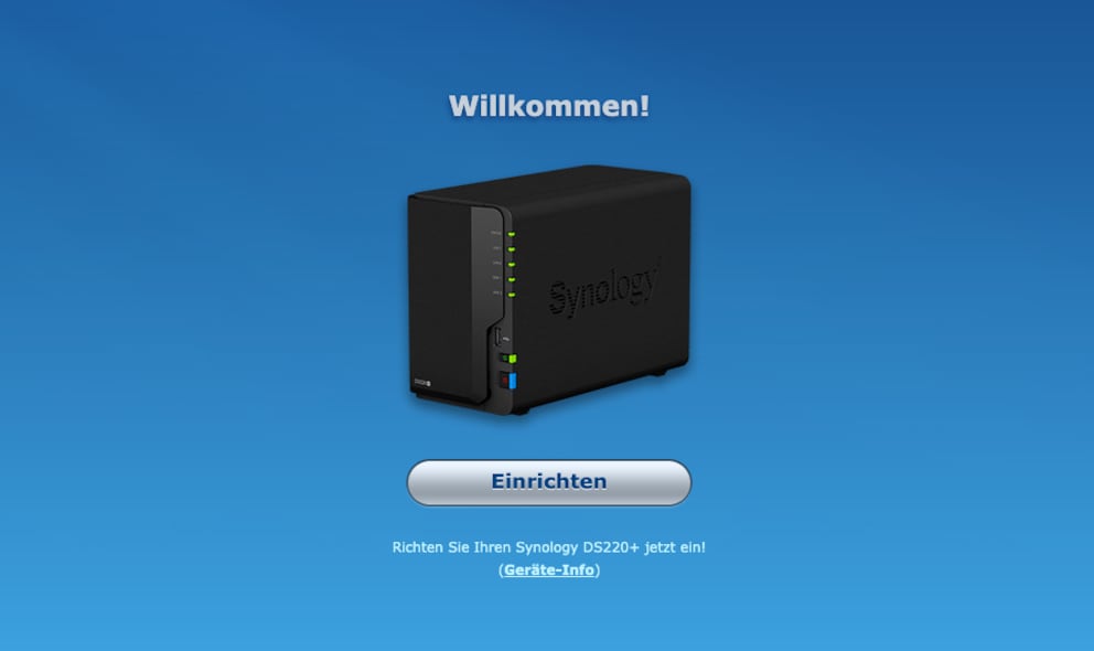 Erster Teilerfolg: Der NAS ist gefunden und wartet auf Einrichtung.