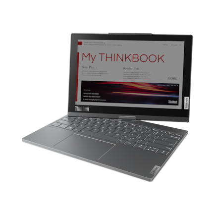 The ThinkBook Plus Twist lets you rotate an e-ink display to the front.