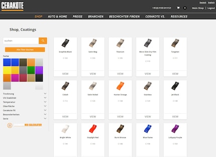 La selezione di colori di Cerakote è enorme.