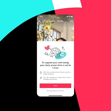 So wird der Screen aussehen, der dich künftig vor zu viel TikTok-Time warnt.