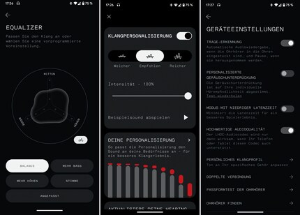 Equalizer et réglages dans Nothing X.