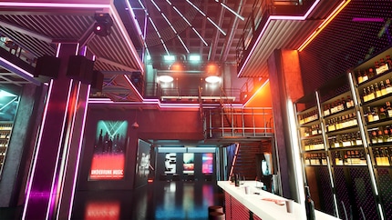 Ein von Cyberpunk inspirierter Nachtclub von ArtcoreStudios im Unreal Engine Marktplatz.