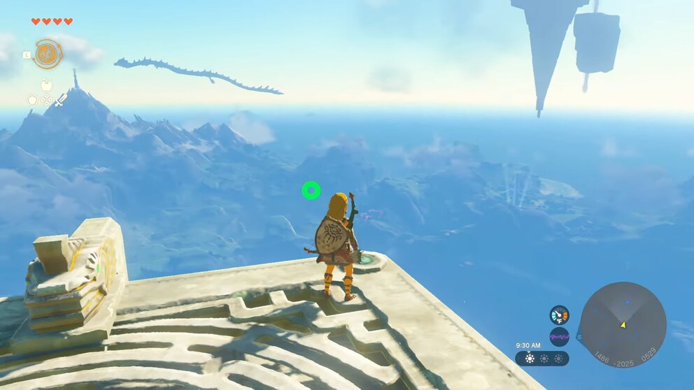 Oben links im Bild ist ein riesiger Drache zu sehen. Er sieht noch grösser aus, als die Drachen in «Breath of the Wild».