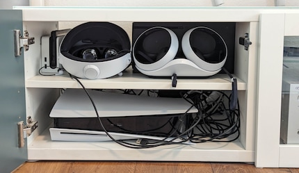 The charging station is too elegant to stow away, really.