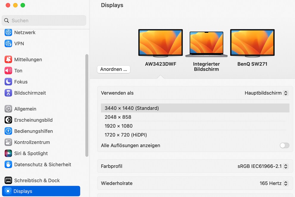 Auf Ultrawide-Monitoren kann ich nur die Auflösung und damit auch die Bildqualität reduzieren.