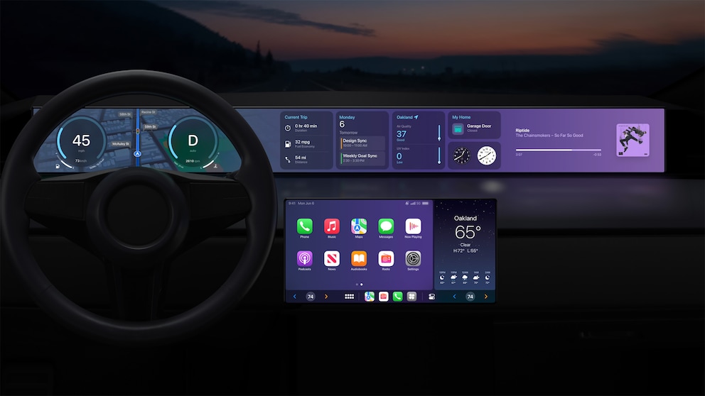 Die Ideal-Vorstellung: Das Smartphone ist mit Carplay voll ins Auto integriert.