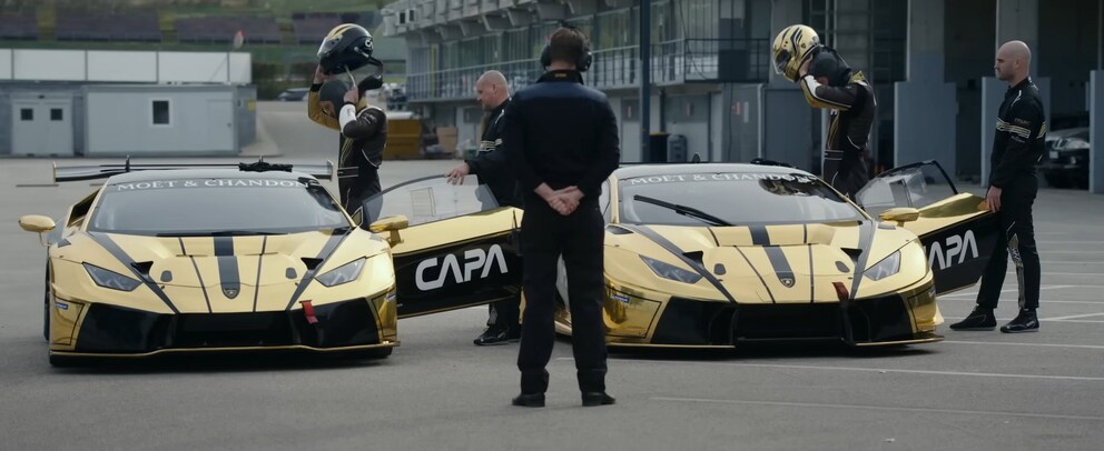 Lambo und Moet & Chandon.