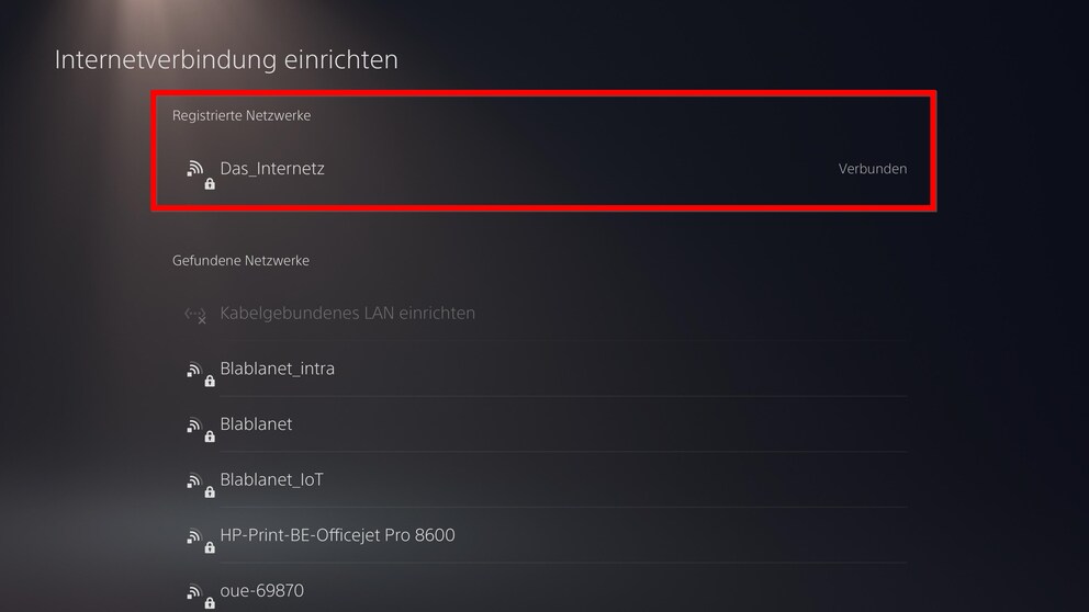 Highlight your network and press the Options button to force the 5-gigahertz frequency band.