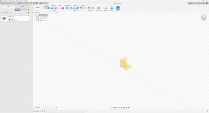 Fusion 360 all’inizio di un nuovo progetto.