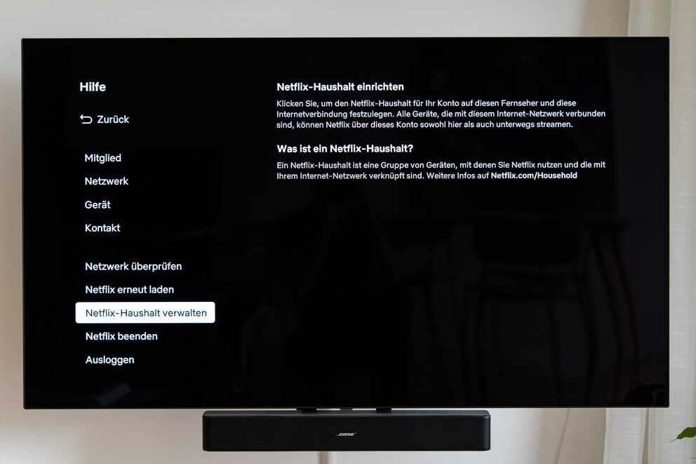 Die Option für das Festlegen des Haushalts findest du in der TV-App unter «Hilfe».