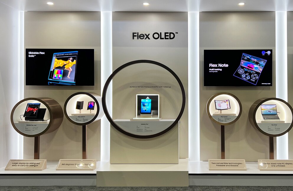 Die neuenDisplays am Stand von Samsung.