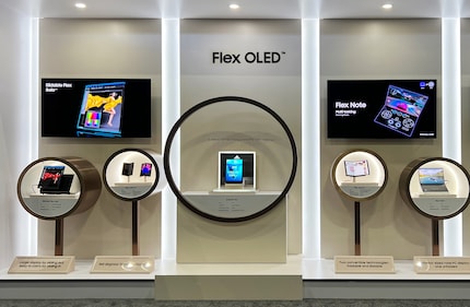 The new displays at the Samsung stand.