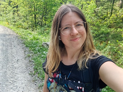 Mein Selfie sieht ganz schick aus. Mit vielen Details und Grün.