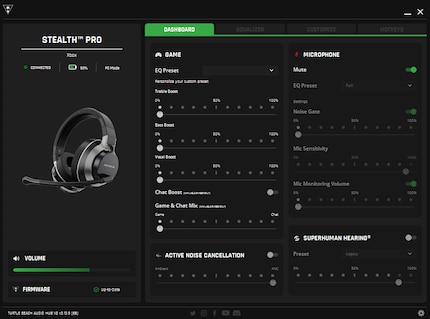 Das Hauptmenü des Audio Hubs.