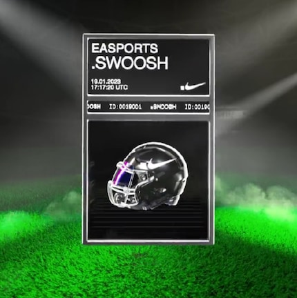 In un breve video teaser su Twitter, Nike mostra, tra le altre cose, un casco virtuale NFT in collaborazione con EA Sports. Molto probabilmente verrà utilizzato in «Madden NFL 24».