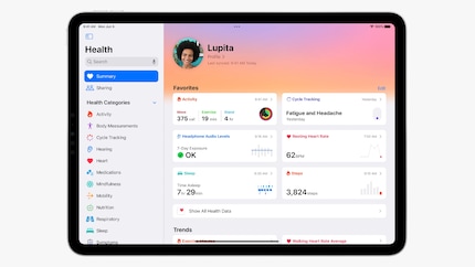 L'app Salute adattata per iPad.