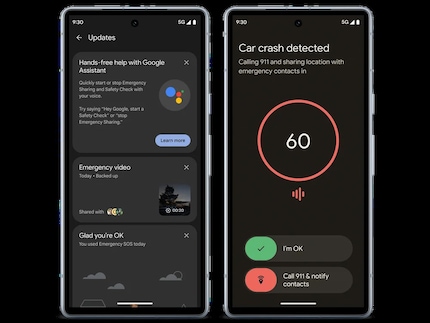 The Google Assistant is integrated into safety functions.