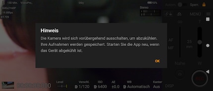 È possibile filmare per circa 15 minuti alla volta fino a quando lo smartphone non si surriscalda.