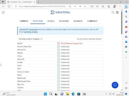 Virustotal trova un dropper.