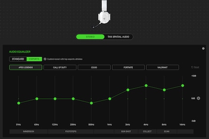 Specific EQ presets are available for several competitive shooting games. More are expected to follow.