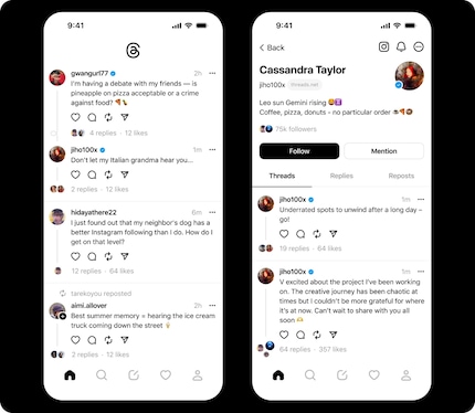 Der Feed sieht der Oberfläche von Twitter sehr ähnlich.
