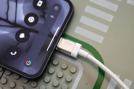 Design detail: the charging cable is partially transparent.