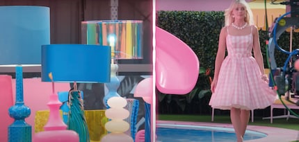 Sixties look: Barbie has a soft spot for Verner Panton’s Flower Pot lamps (pictured left, cropped right).