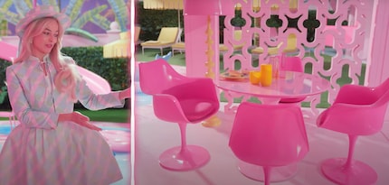 The dining chairs and table resemble the Eero Saarinen design classics called Tulip.