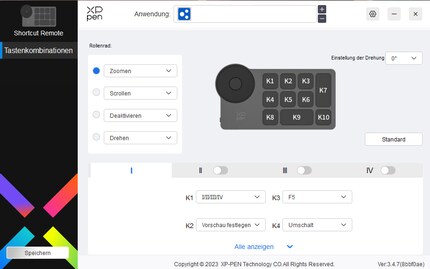 Con il driver è possibile programmare vari shortcut per il telecomando.