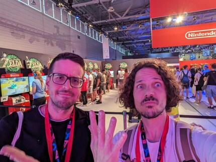 Phil und ich haben am Nintendo-Stand vergebens nach den neuen Mario-Games gesucht. Gefunden haben wir stattdessen ganz viele «Zelda»-Stationen.