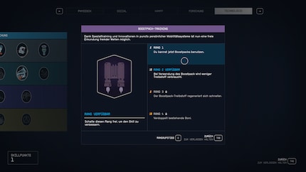 Alcune abilità centrali devono essere prima sbloccate.
