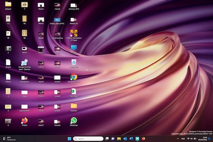 Bei den Standardwerten sieht der Desktop so aus – mir ist der Abstand so zu gering.