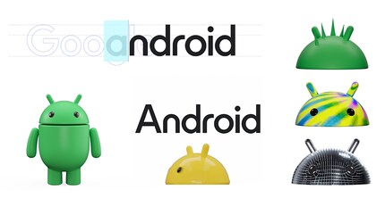 Google now capitalises Android and the robot gets a 3D look.