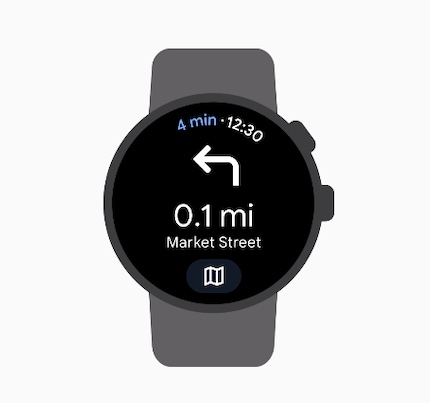 Google Maps now also displays locations and relevant information on the smartwatch.