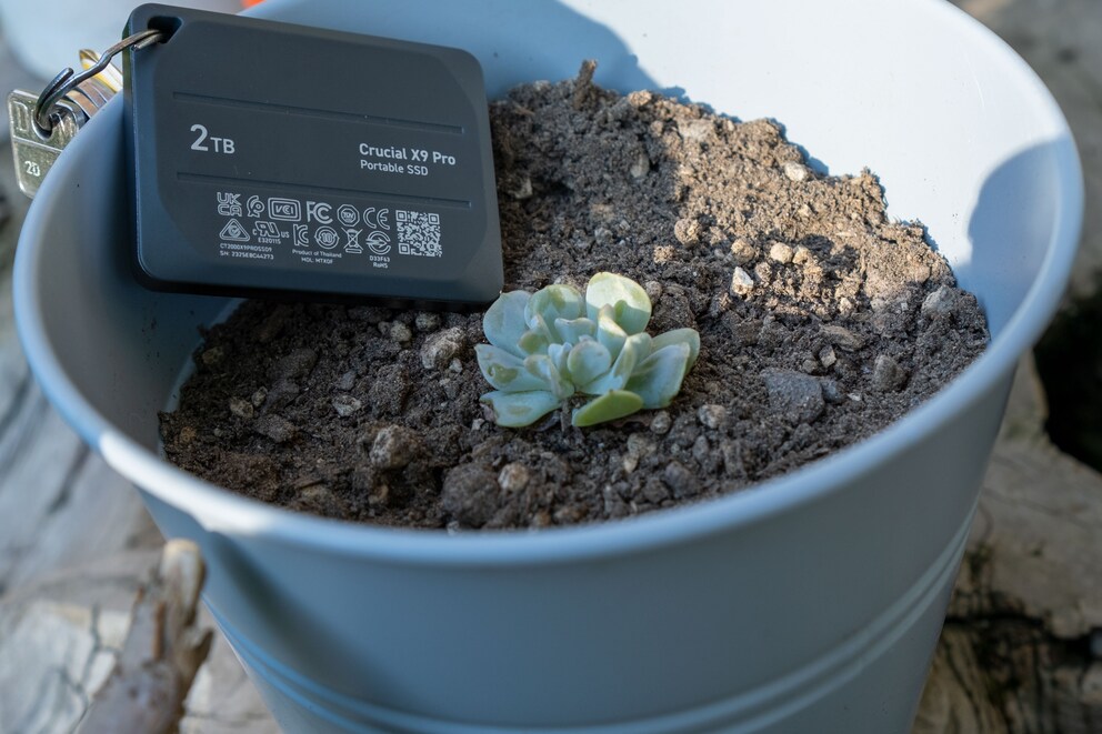 Die Crucial X9 Pro ist staubfest.