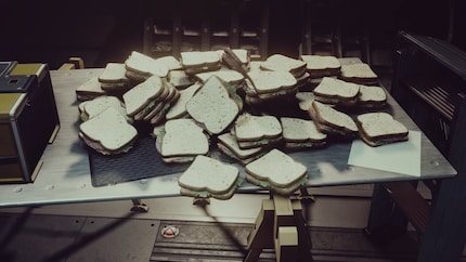 A sandwich mountain in space.