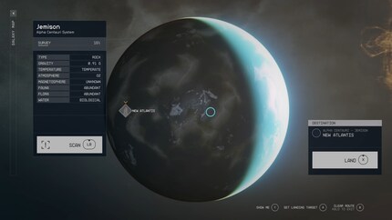 There are predefined landing sites on planets. But you can also move the cursor somewhere else and land there.