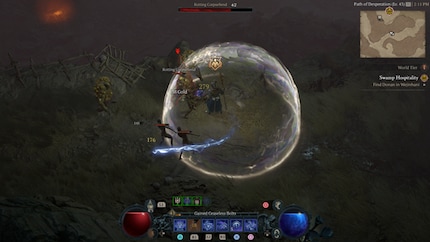 How I like it: cosied up and killing a couple mobs in peace.