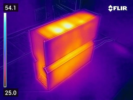 Thermal image during the speed tests.