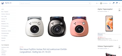 Digitec’s theme consists of plenty of blue, red and grey.