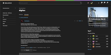 Die Diskussion über das Dark Theme im Dark Mode.