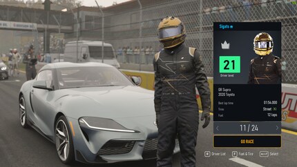 My driver before the start of a race.